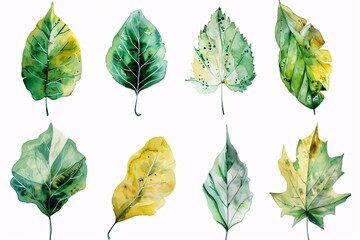 A Collection of Watercolor Leaf Illustrations