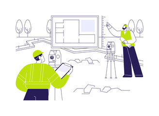 Site boundary survey abstract concept vector illustration.