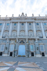 Front of royal palace in Madrid, Spain.