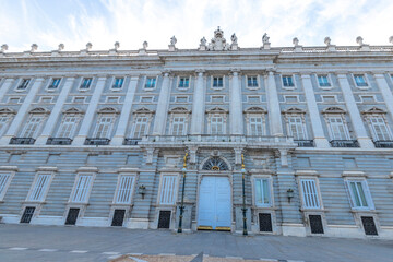 Front of royal palace in Madrid, Spain.