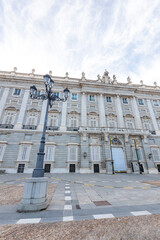 Front of royal palace in Madrid, Spain.