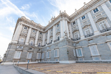 Front of royal palace in Madrid, Spain.