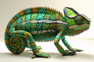 Obraz premium Vivid Chameleon Artistic Display