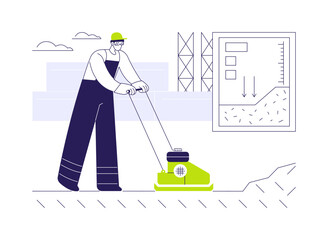 Obraz premium Soil compaction abstract concept vector illustration.