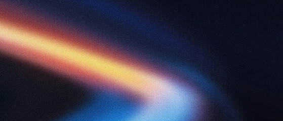 Grainy noisy poster background, dark blue orange red color wave black backdrop abstract header banner design