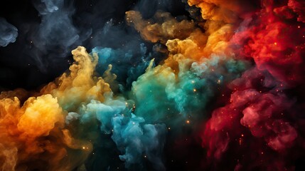 A cosmic abstract background with nebulae, stars, and galaxies