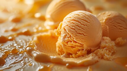 Pumpkin pie ice cream, fresh foods in minimal style