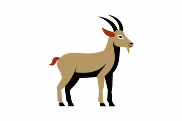 mountain goat cartoon vector illustration