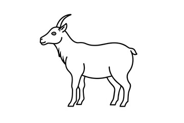 mountain goat vector silhouette illustration