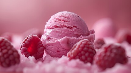 Raspberry sorbet, fresh foods in minimal style