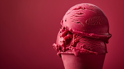A closeup of Red velvet cake ice cream