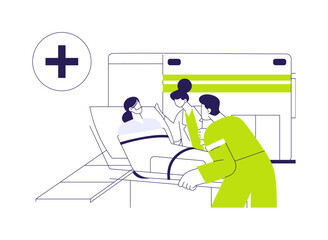 Paramedic service abstract concept vector illustration.