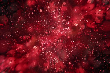 Explosion of Red Confetti