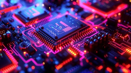 Obraz premium background pcb digital computer