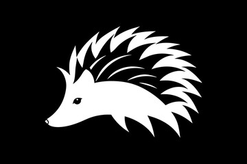hedgehog head logo icon silhouette vector illustration
