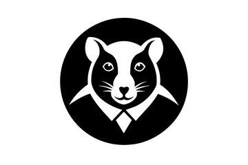 hamster head logo icon silhouette vector illustration