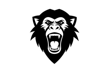 chimpanzee head logo icon silhouette vector illustration