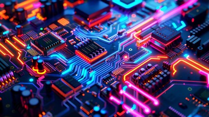 Obraz premium background pcb digital computer