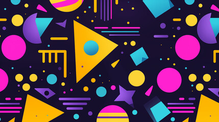 90s Geometric Image, Pattern Style, For Wallpaper, Desktop Background, Smartphone Cell Phone Case, Computer Screen, Cell Phone Screen, Smartphone Screen, 16:9 Format - PNG