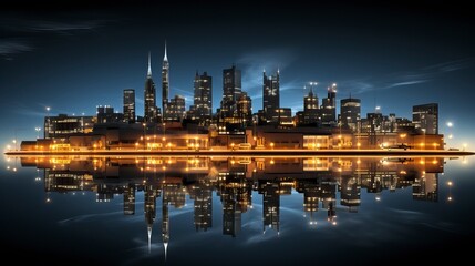 A digital city with lights and neon in the style of