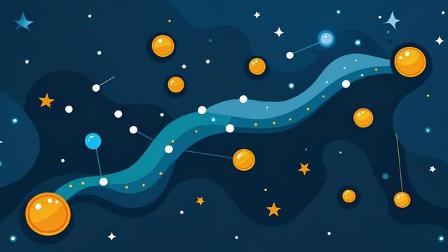 A constellation of stars forming a river in the night sky symbolizing the different passive income streams that can come together to create a