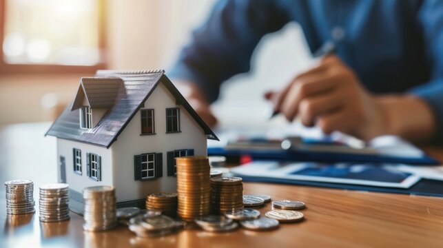 Saving money for real estate with buying a new home and loan for prepare in the future concept AI generated