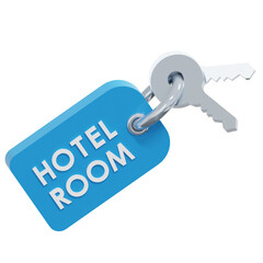 hotel room key 3d icon holiday illustration