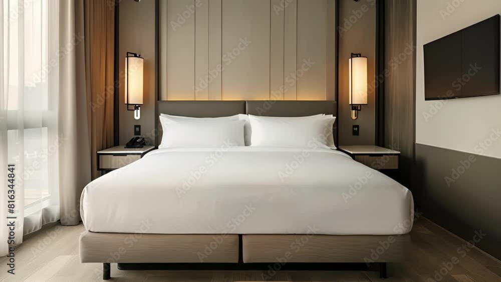 Poster the spacious and comfortable bed invites you to sink in and drift off into a deep and restful sleep 