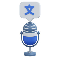 language podcast language learning 3d icon illustration