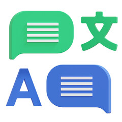 message translation language learning 3d icon illustration