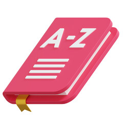 vocabulary book language learning 3d icon illustration