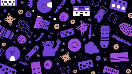 Purple Geometric Baby Clothes Image, Pattern Style, For Wallpaper, Desktop Background, Smartphone Cell Phone Case, Computer Screen, Cell Phone Screen, Smartphone Screen, 16:9 Format - PNG
