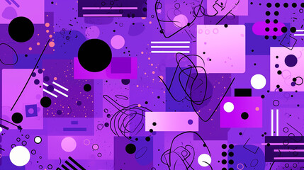 Fototapeta premium Purple Geometric Baby Clothes Image, Pattern Style, For Wallpaper, Desktop Background, Smartphone Cell Phone Case, Computer Screen, Cell Phone Screen, Smartphone Screen, 16:9 Format - PNG