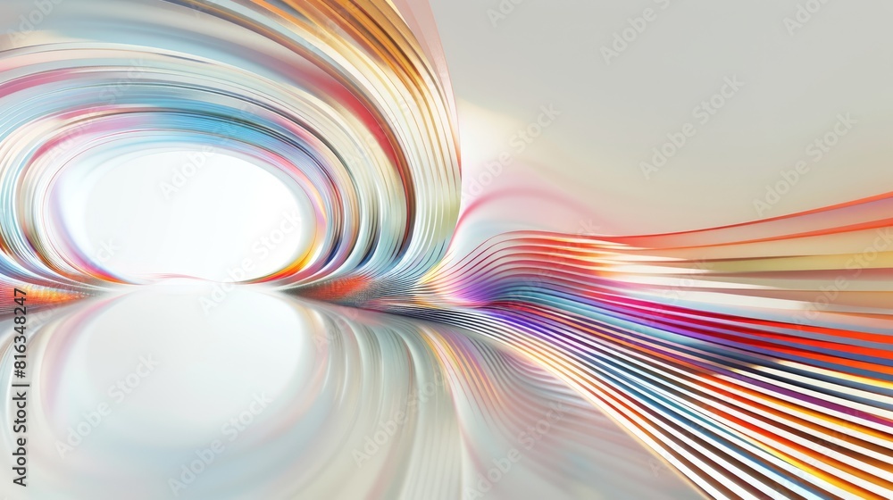 Poster abstract background with colorful lines on a white surface