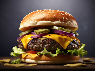 Cheeseburger Gourmet Hamburger Juicy and Fresh
