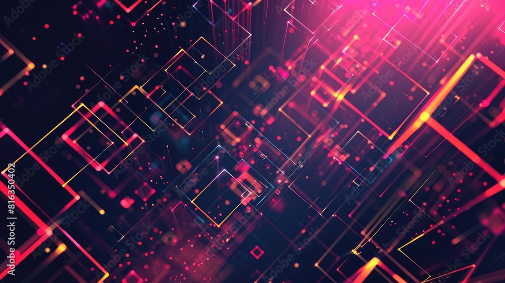 Poster abstract background with box shapes technology concept with square grid geometric digital design wit