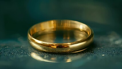 A minimalist gold ring with a smooth polished finish.