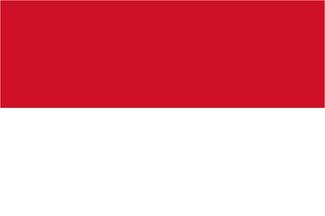 Indonesia official flag vector with standard size and proportion. National flag emblem with accurate size and colors.