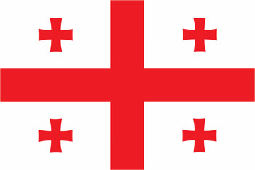 Georgia official flag vector with standard size and proportion. National flag emblem with accurate size and colors.