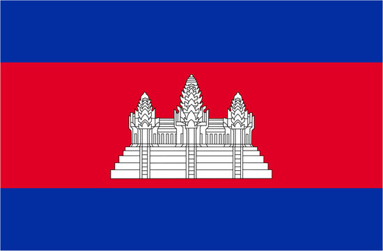 Cambodia official flag vector with standard size and proportion. National flag emblem with accurate size and colors.