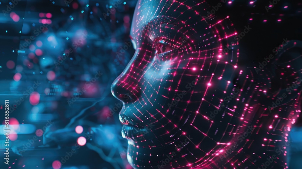 Poster ai concept of virtual technology in web environment