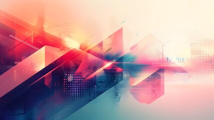 Minimalist Digital Connectivity Backdrop with Dynamic Angular Patterns and Gradient Color Scheme