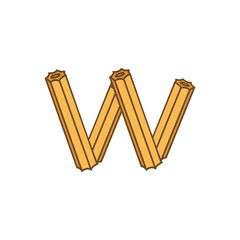 Letter W Churros logo icon vector template.eps