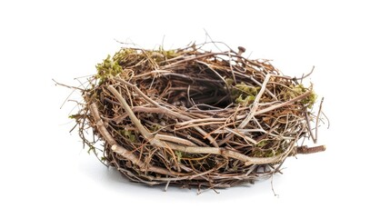 Obraz premium Bird s nest isolated on a white background