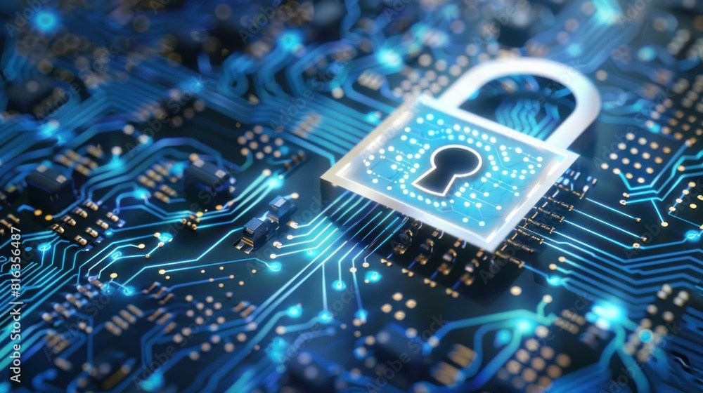 Aufkleber digital padlock icon of cyber security and data protection technology,.and business data privacy con