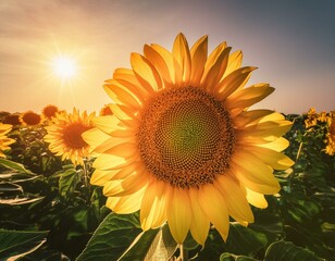 Obraz premium 向日葵、ひまわり、花