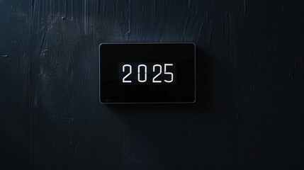 Happy New Year 2025 Bright white neon,