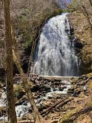 Crabtree Falls on the blue Ridge Parkway NC in  early springtime