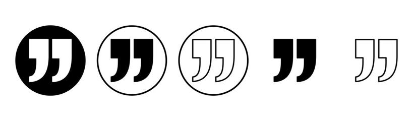 Quote icon set. Quotation mark symbol.