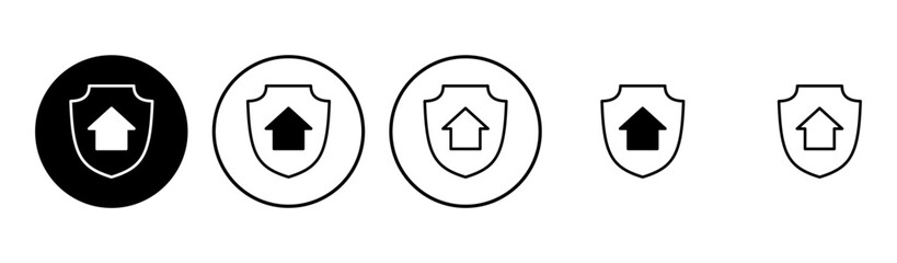 Home insurance icon set. home protection icon